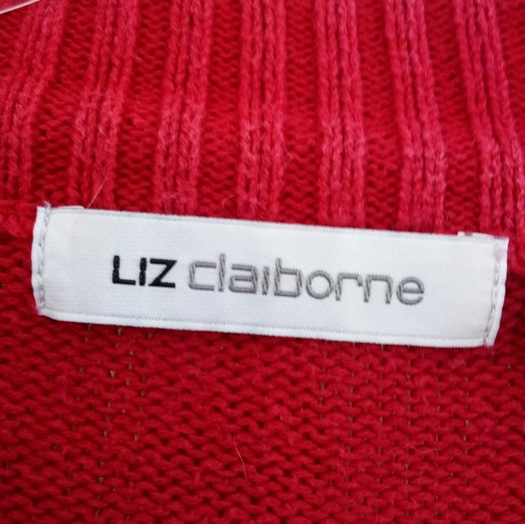 Liz Claiborne Striped Sweater Red, White, and Black Size M - Picture 6 of 11